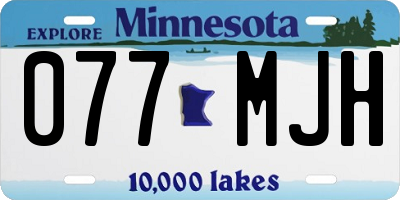 MN license plate 077MJH