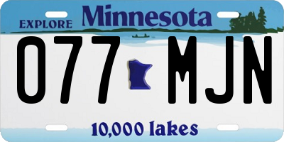 MN license plate 077MJN