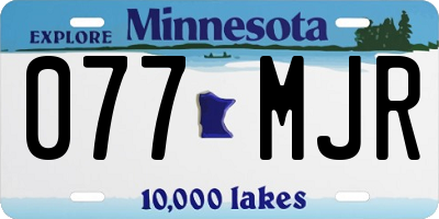 MN license plate 077MJR