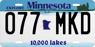 MN license plate 077MKD
