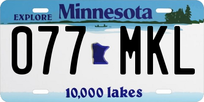 MN license plate 077MKL
