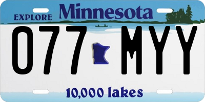 MN license plate 077MYY