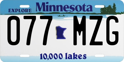 MN license plate 077MZG