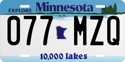 MN license plate 077MZQ