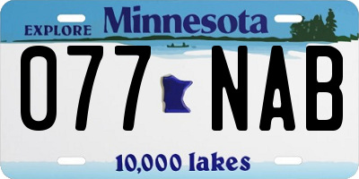 MN license plate 077NAB