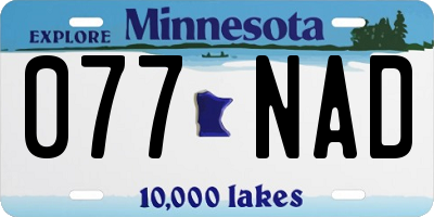 MN license plate 077NAD