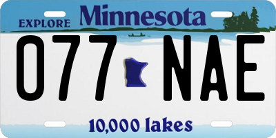 MN license plate 077NAE