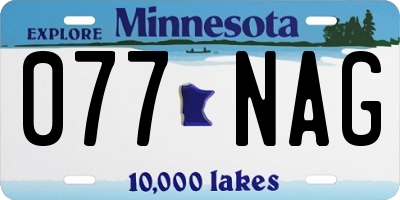 MN license plate 077NAG