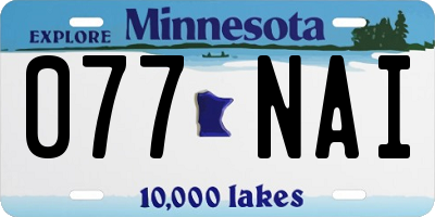 MN license plate 077NAI