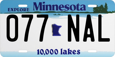 MN license plate 077NAL
