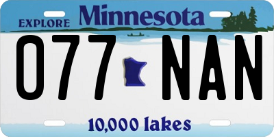 MN license plate 077NAN