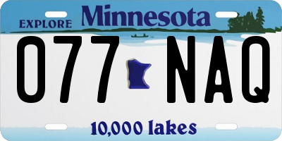 MN license plate 077NAQ