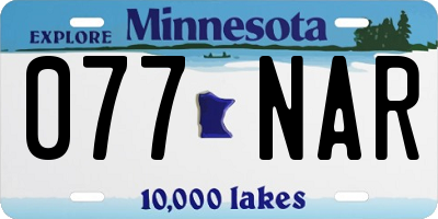 MN license plate 077NAR