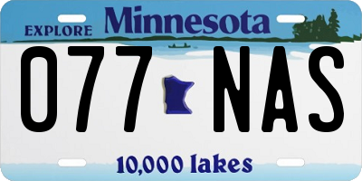 MN license plate 077NAS