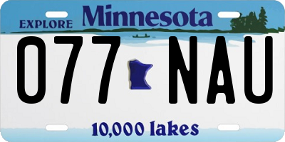 MN license plate 077NAU