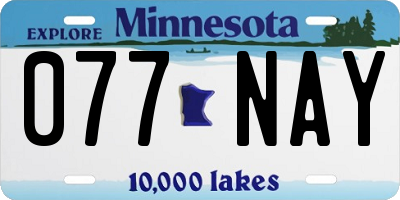 MN license plate 077NAY