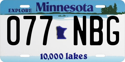MN license plate 077NBG