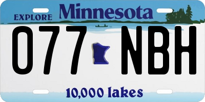 MN license plate 077NBH