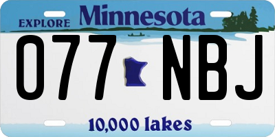 MN license plate 077NBJ