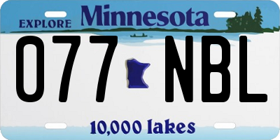 MN license plate 077NBL