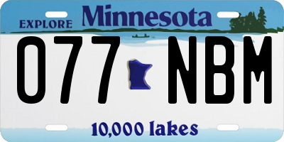 MN license plate 077NBM