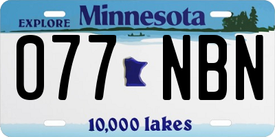 MN license plate 077NBN