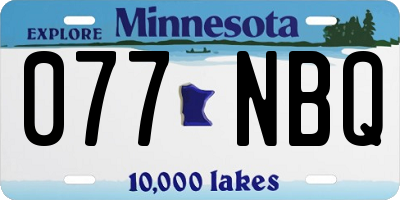 MN license plate 077NBQ