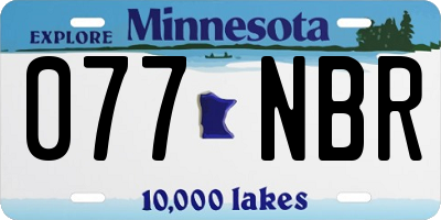 MN license plate 077NBR