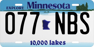 MN license plate 077NBS