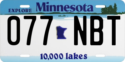 MN license plate 077NBT