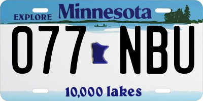 MN license plate 077NBU