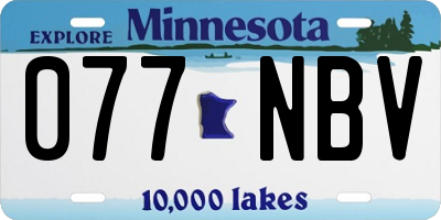 MN license plate 077NBV