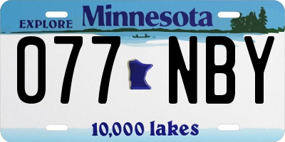 MN license plate 077NBY