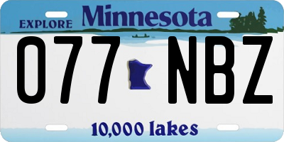 MN license plate 077NBZ
