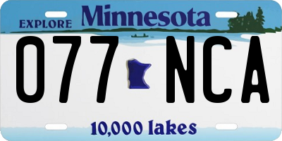 MN license plate 077NCA