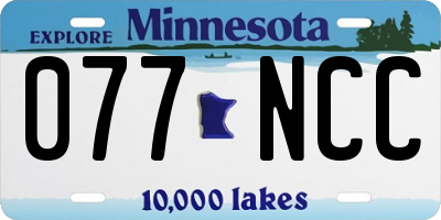MN license plate 077NCC