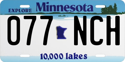 MN license plate 077NCH