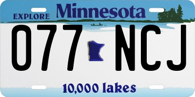 MN license plate 077NCJ