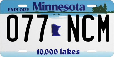 MN license plate 077NCM