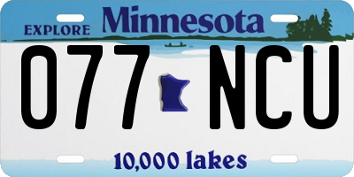 MN license plate 077NCU