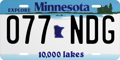 MN license plate 077NDG