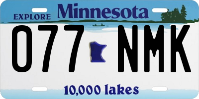 MN license plate 077NMK