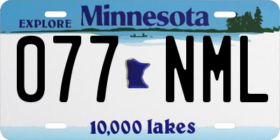 MN license plate 077NML