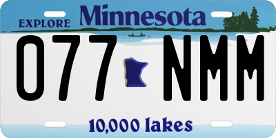 MN license plate 077NMM