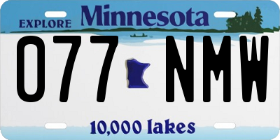 MN license plate 077NMW