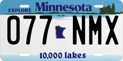 MN license plate 077NMX