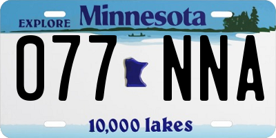 MN license plate 077NNA