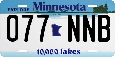 MN license plate 077NNB