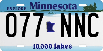 MN license plate 077NNC