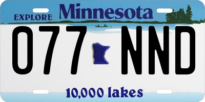 MN license plate 077NND